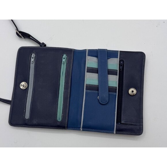 Mywalit Small Leather Travel Organizer Crossbody Wallet Purse With Adjustable St - Picture 6 of 15